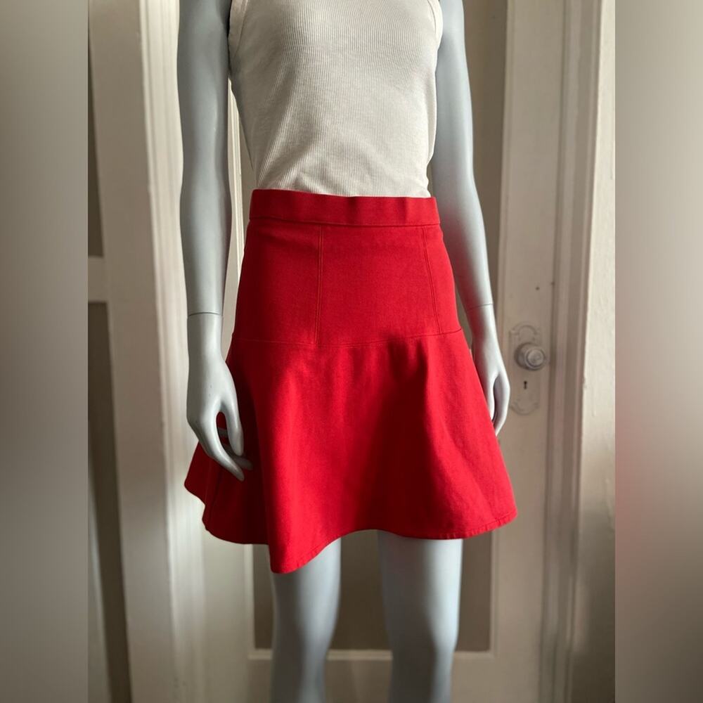 MADEWELL Red Flared Cotton Mini Skirt sz 0